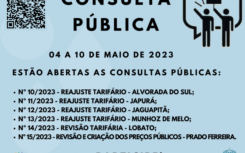 Consultas Públicas - Alvorada do Sul, Japurá, Jaguapitã, Munhoz de Melo, Lobato e, Prado Ferreira.