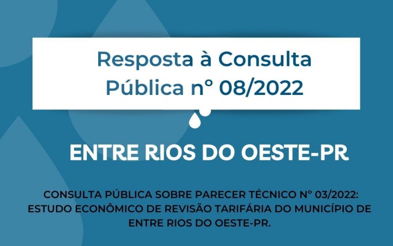 Resposta à Consulta Pública nº 08/2022 - Entre Rios do Oeste-PR